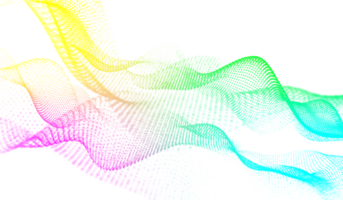 3d abstrait numérique La technologie multicolore lumière particules vague png