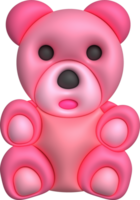 3d icoon. schattig zittend teddy beer. minimalistische stijl icoon png