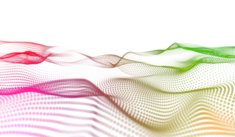 3d astratto digitale tecnologia multicolore leggero particelle onda png