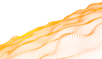 3d resumen digital tecnología Amarillo naranja ligero partículas ola png