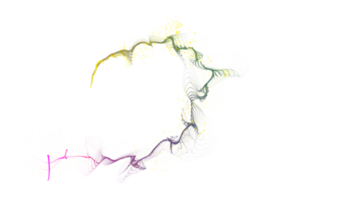 3d abstrait numérique La technologie multicolore particules vague png