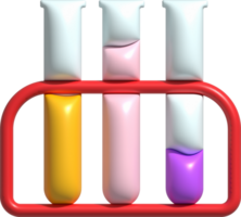 3d ícone. isolado frasco ou frasco para química. laboratório artigos de vidro para médico ou científico Educação .minimalista estilo ícones png