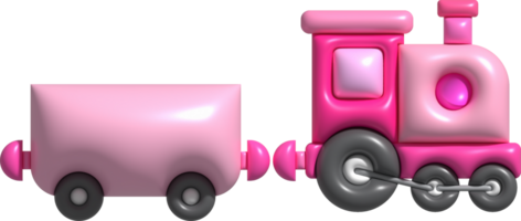 3d icon children's constructor train with trailers. The concept of preschool education. png