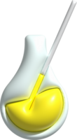 3d Symbol. isoliert Flasche oder Flasche zum Chemie. Labor Glaswaren zum medizinisch oder wissenschaftlich Bildung .minimalistisch Stil Symbole png