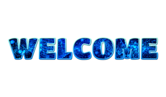 Text WELCOME 3d digital technology png