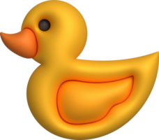 3d icon.Rubber duck or ducky bath toy flat. Cute rubber floating for children. png