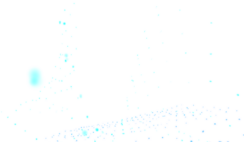 Digital technology abstract 3d blue light particles raining hits water waves png