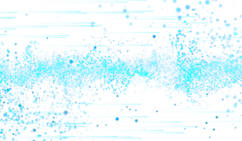 3D abstract digital technology blue light particles wave png