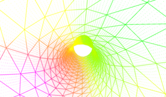 3d abstrakt Digital Technologie Mehrfarbig Licht Partikel Netzwerk png