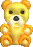 3d icono. linda sentado osito de peluche oso. minimalista estilo icono png