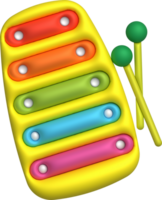 3d icon.Cute xylophone toy, music instrument for kids.Minimal style. png