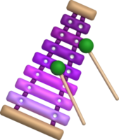 3d pictogram.schattig xylofoon speelgoed, muziek- instrument voor kinderen.minimaal stijl. png