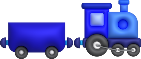 3d icon children's constructor train with trailers. The concept of preschool education. png