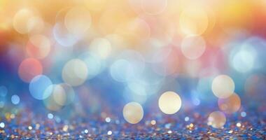 Bokeh background with light. Glitter and diamond dust, subtle tonal variations. AI generated photo