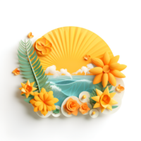 paper flower style PNG