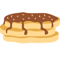 pannekoeken met zoet cakes met boter en chocola saus. met vers aardbeien en vector frambozen pro vector png