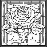 Stained Glass Flower Coloring Page photo