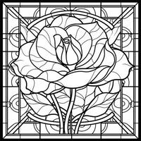 Stained Glass Flower Coloring Page photo