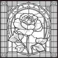 Stained Glass Flower Coloring Page photo