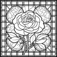 Stained Glass Flower Coloring Page photo