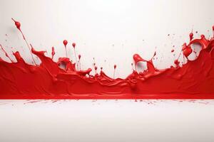 Red paint splash area with white background. Generative AI photo