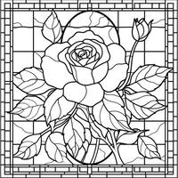 Stained Glass Flower Coloring Page photo