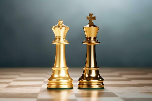 Premium Photo, Golden king chess piece concept for business competition  and strategy.