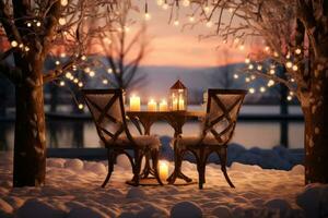 Romantic winter background photo
