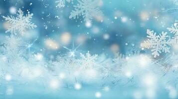 Winter background with snowflakes photo