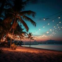 Light decoration on the beach photo