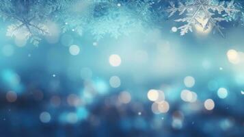 Winter background with snowflakes photo