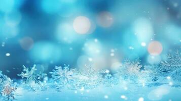 Winter background with snowflakes photo