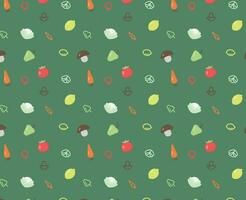 pattern with food flat and line icons vector