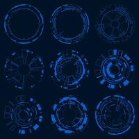 Vector set circle sci fi frame user interface element. Technology futuristic abstract HUD.