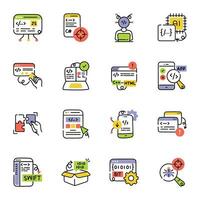 Pack of Code Development Hand Drawn Icons vector