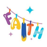 Trendy Faith Word vector