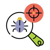 Trendy Bug Testing vector