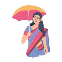 Trendy Holding Umbrella vector