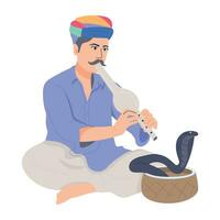 Trendy Snake Charmer vector