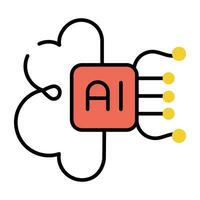 Trendy AI Cloud vector