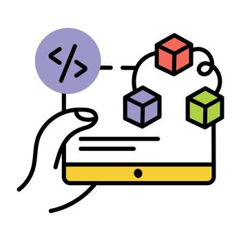 Trendy Code Algorithm vector