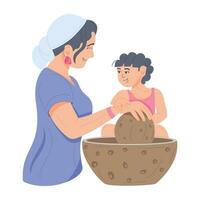 Trendy Indian Mother vector