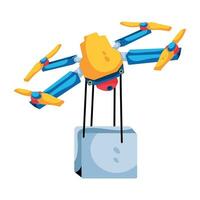 Trendy Drone Delivery vector