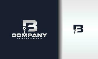 letter B drill bit logo vector