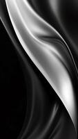 AI Generative Black white abstract background Beautiful folds on shiny fabric Silk satin texture background photo