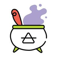 Trendy Magic Cauldron vector