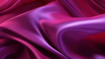 AI Generative Dark magenta purple silk satin Soft folds on a shiny fabric Luxury background with space for design Banner Wide Long Panoramic Christmas Valentine Flat lay top view table Template photo