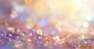 Bokeh background with light. Glitter and diamond dust, subtle tonal variations. AI generated photo