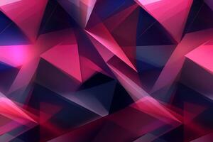 AI Generative Pink purple blue abstract background for design Geometric shapes Triangles squares stripes lines Color gradient Dark shades Modern futuristic Colorful Web banner photo