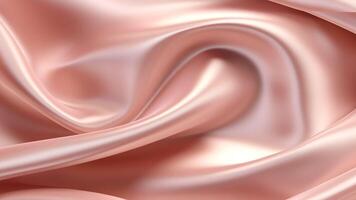 AI Generative Pink silk satin Shiny fabric surface Wavy folds Beautiful background with space for design photo